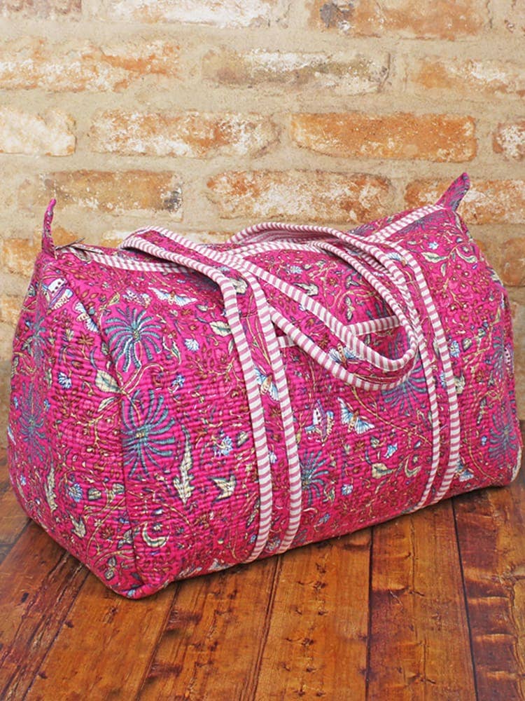 JT1602PK QUILTED COTTON DUFFLE BAG