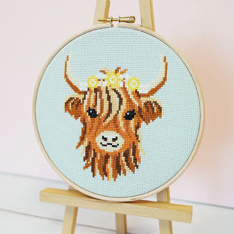Hamish The Highland Cow - Cross Stitch Kit