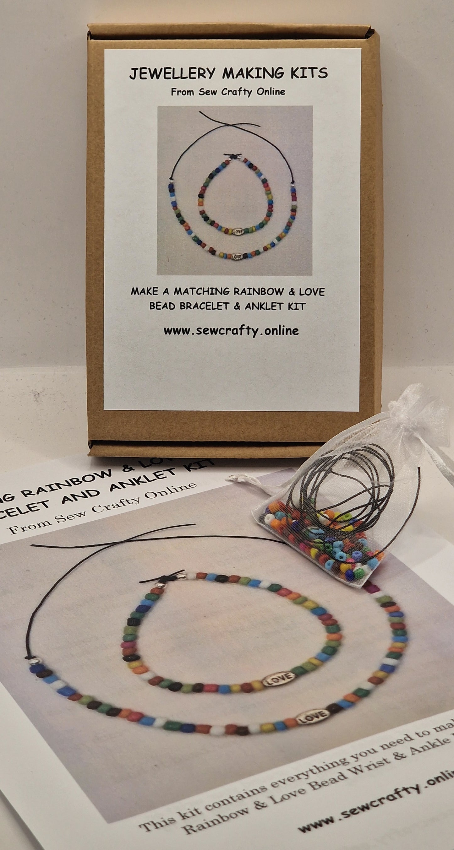 Rainbow & Love Bead Bracelet & Anklet Kit