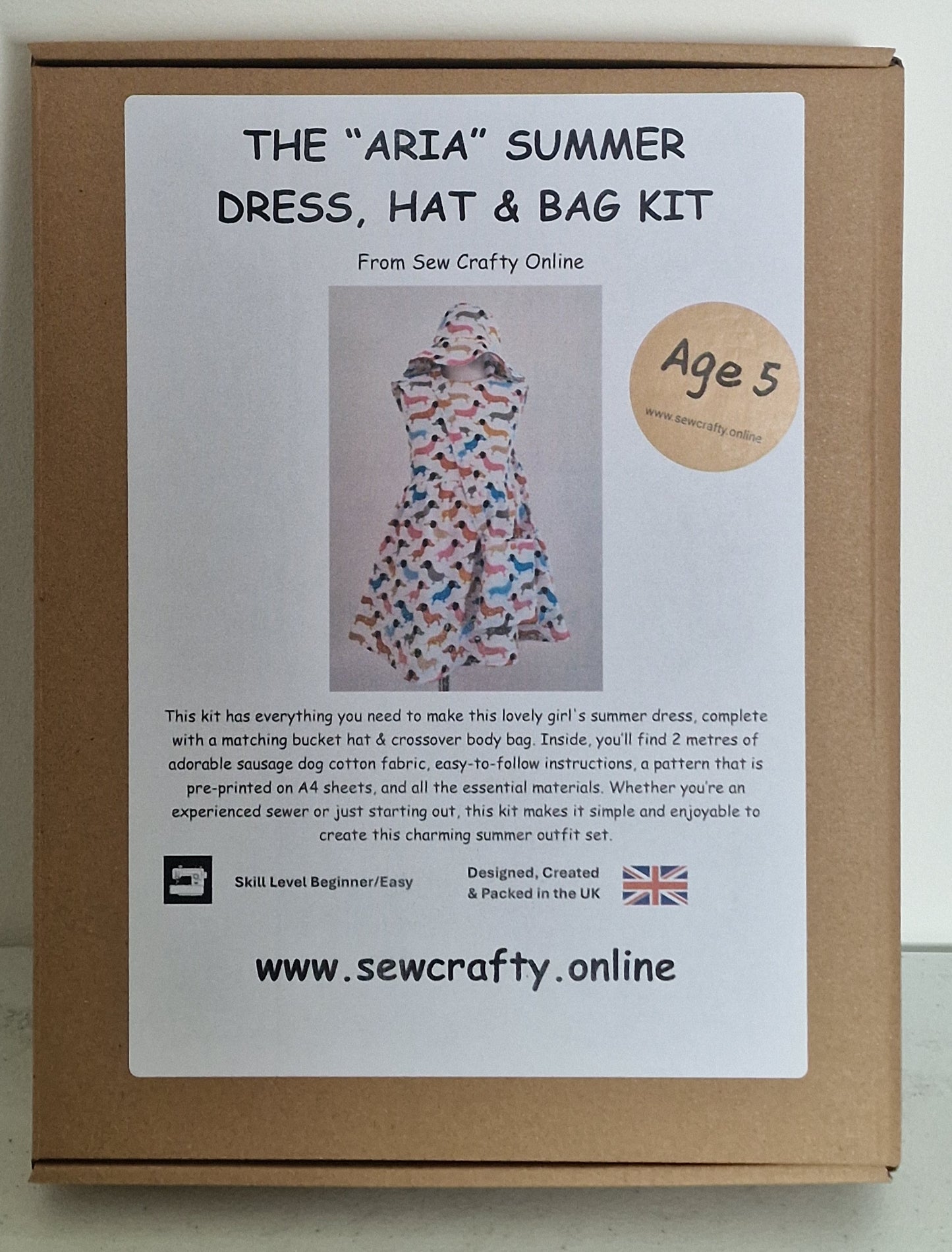 The "Aria" Summer Dress, Hat & Bag Sewing Kit.