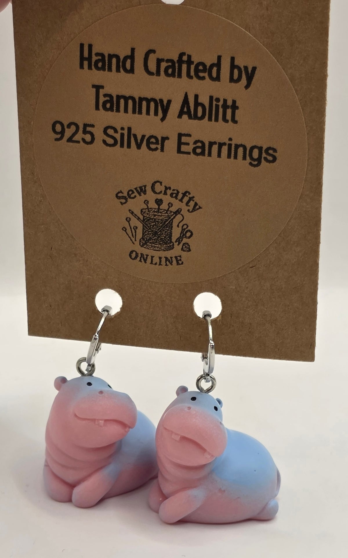 925 Silver Hippo Earrings