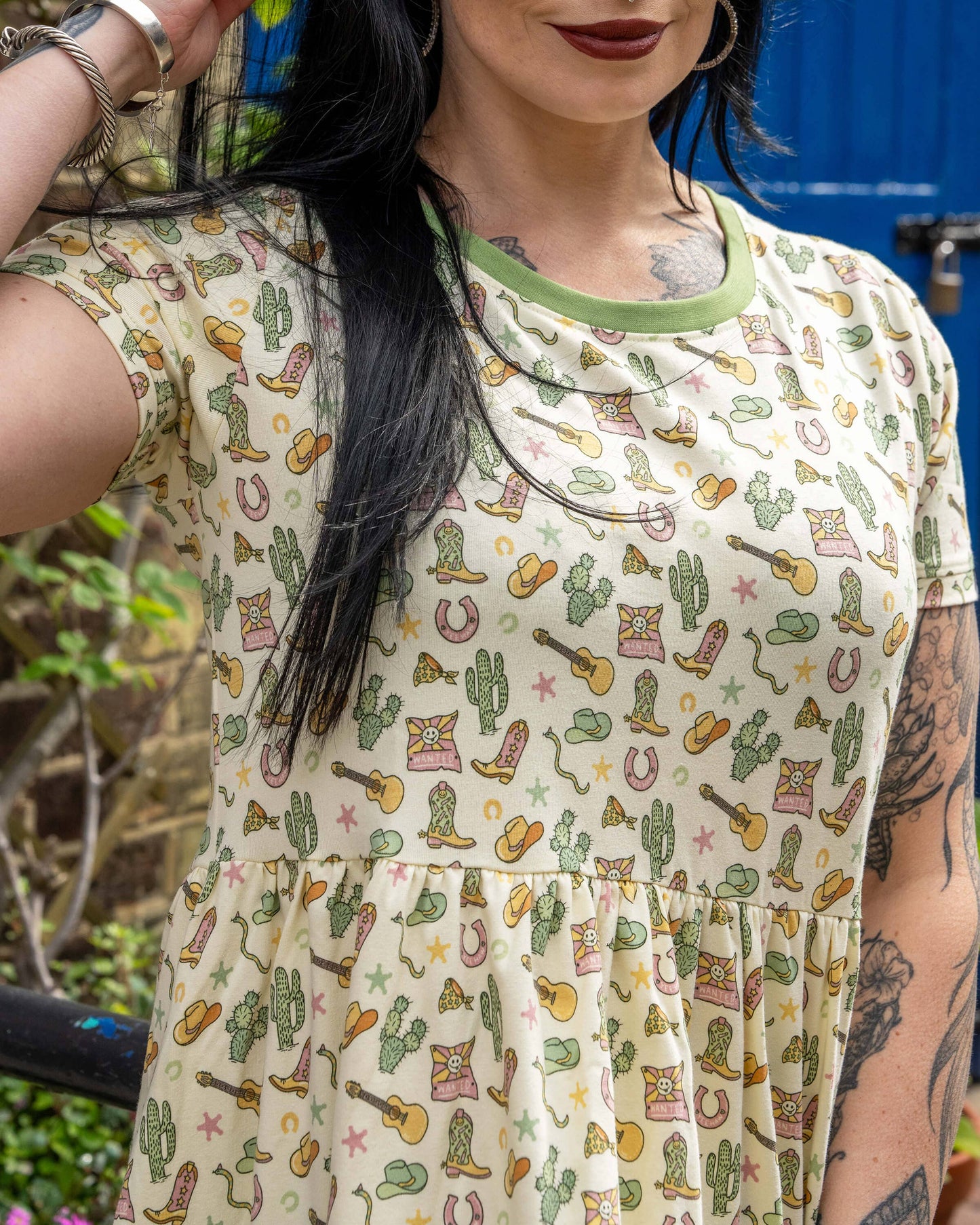 Rebel Romance x Yasmin Cousins Cowboy Stretch Smock Dress