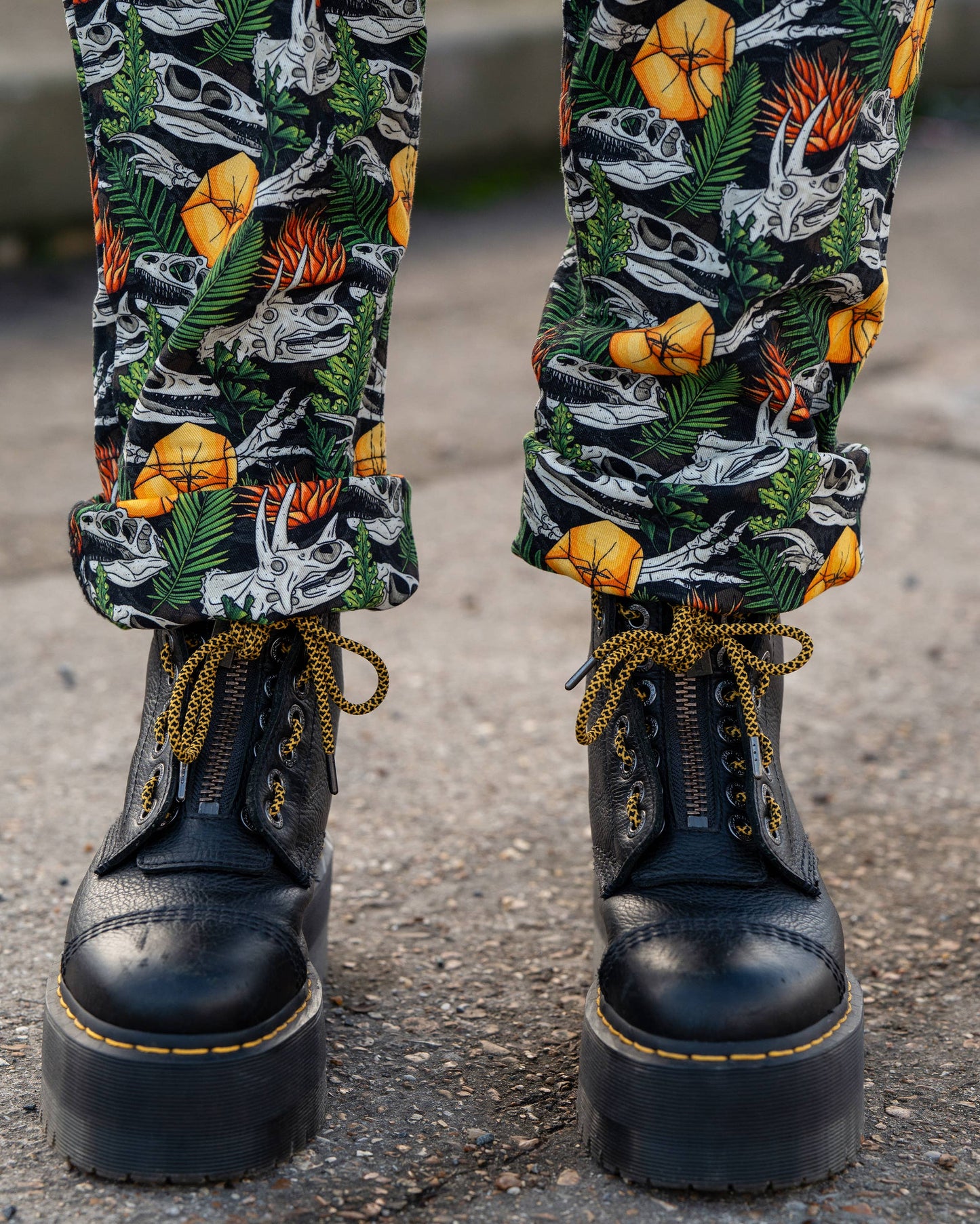 Rebel Romance Jurassic Jumble Stretch Dungarees