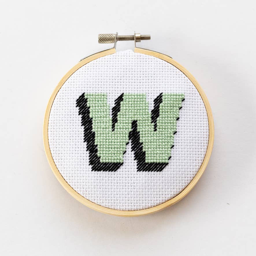 Drop Shadow Monogram Alphabet Cross Stitch Kit