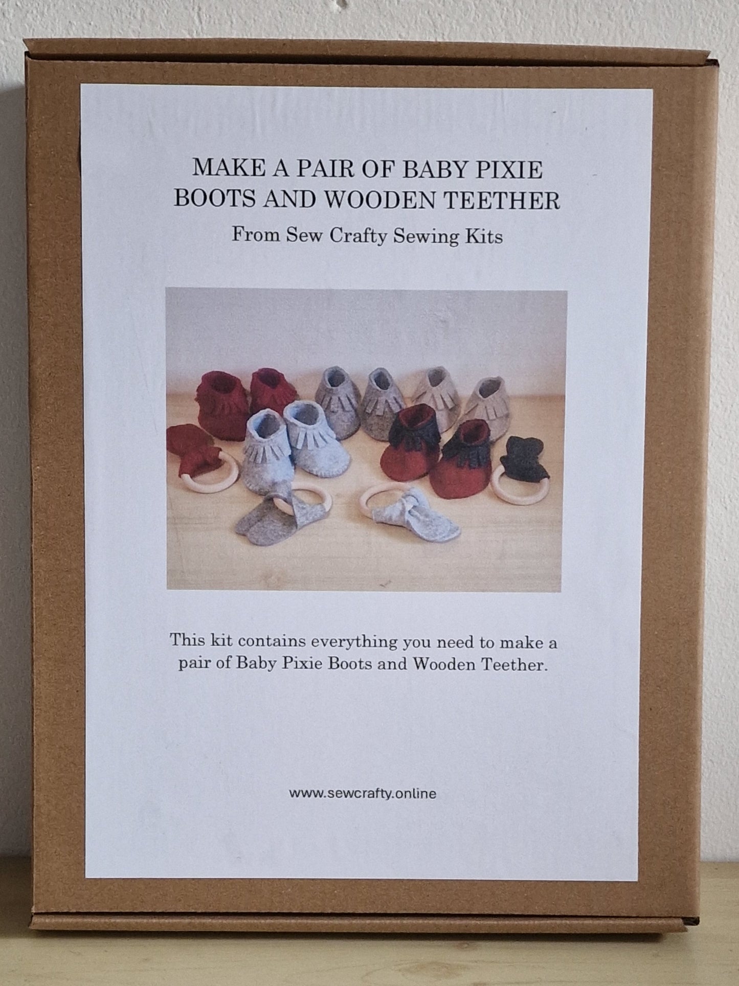 Baby Pixie Boots & Wooden Teether Sewing Kit.