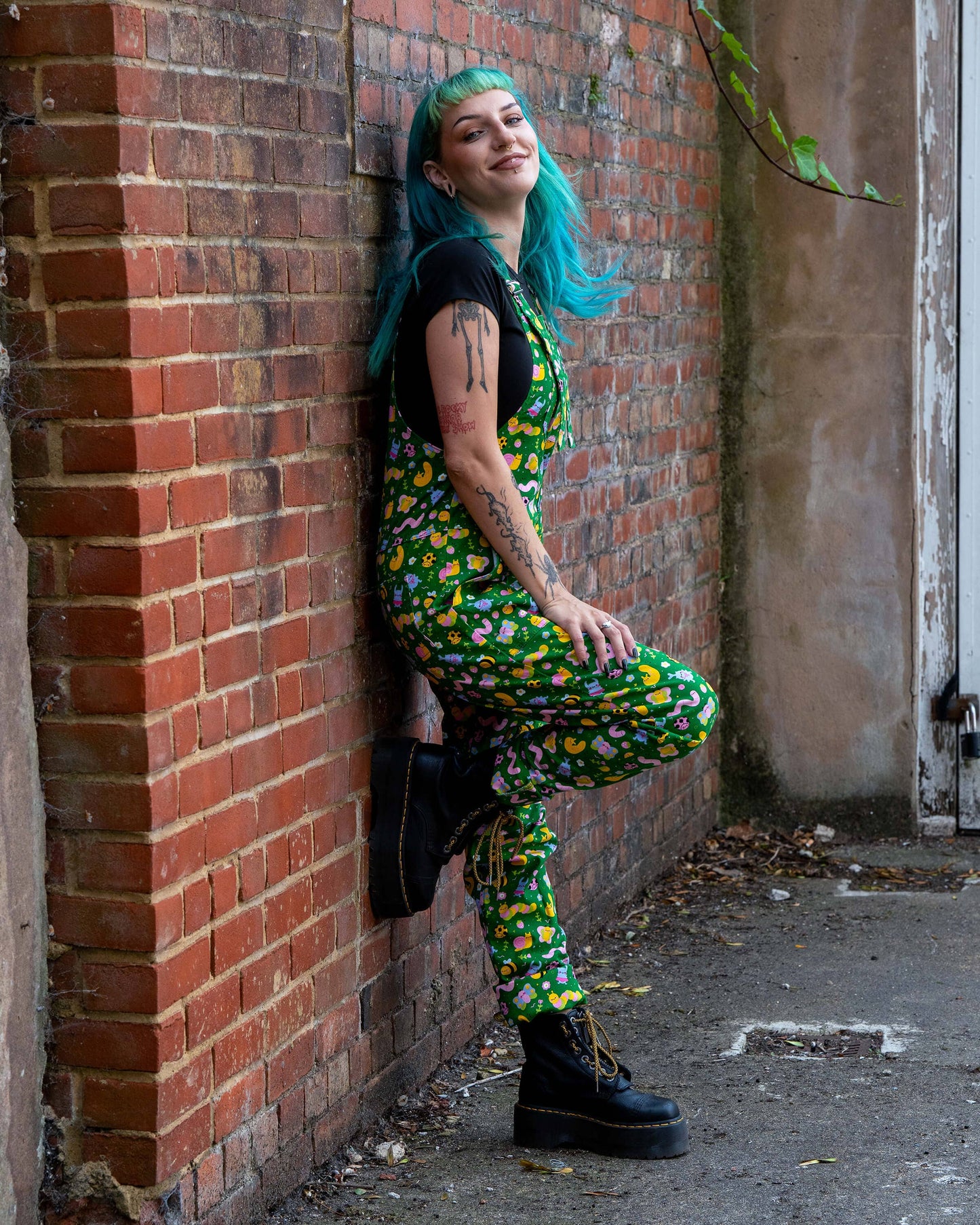 Rebel Romance x Dipstick Store Bugs Stretch Dungarees
