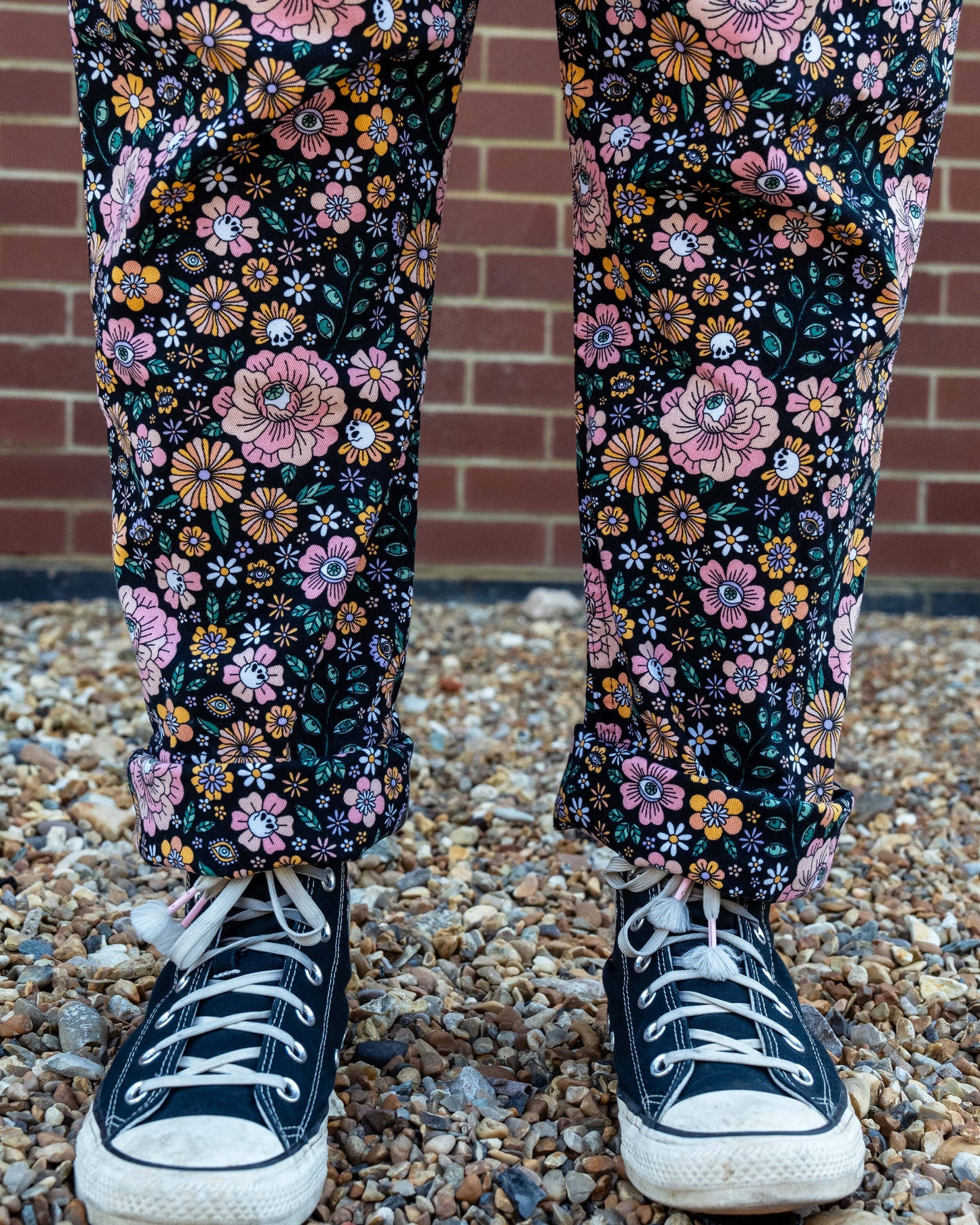 Rebel Romance Eye Spy Floral Stretch Dungarees
