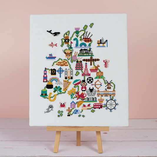 British Isles Adventure - Map-Themed Cross Stitch Kit
