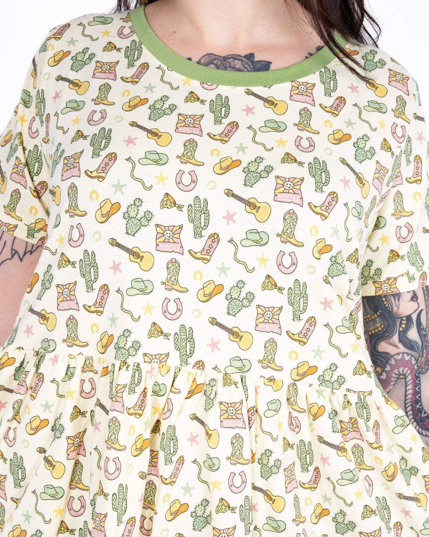 Rebel Romance x Yasmin Cousins Cowboy Stretch Smock Dress