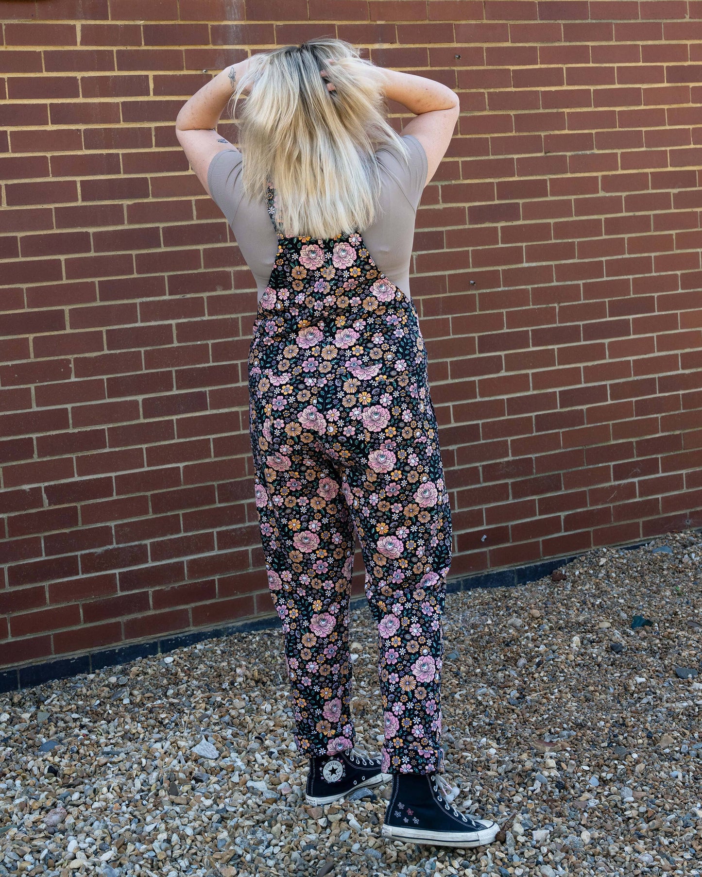 Rebel Romance Eye Spy Floral Stretch Dungarees