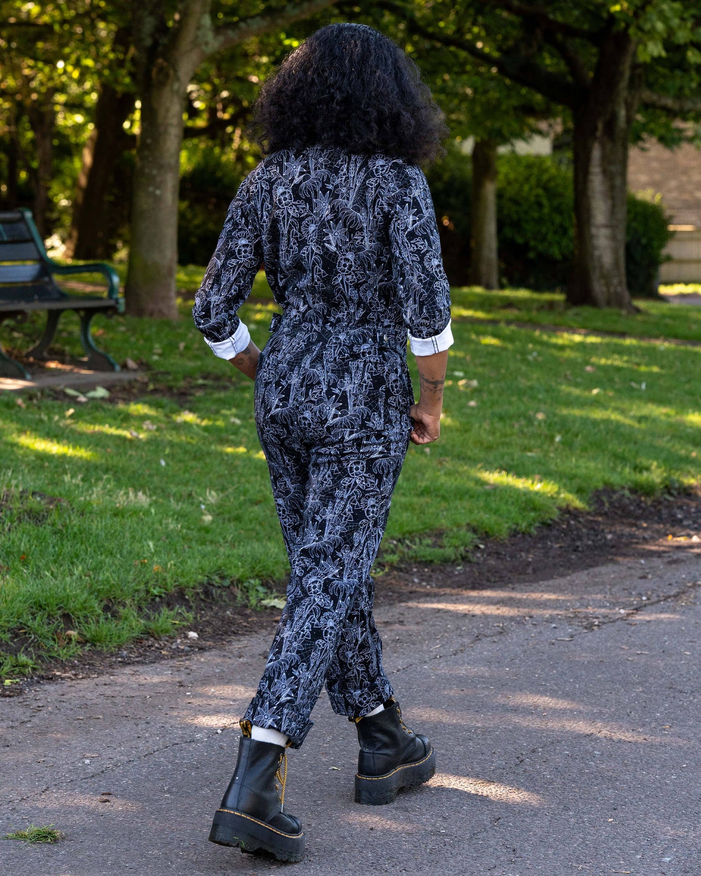 Rebel Romance Black Floral Cobweb Boiler Suit