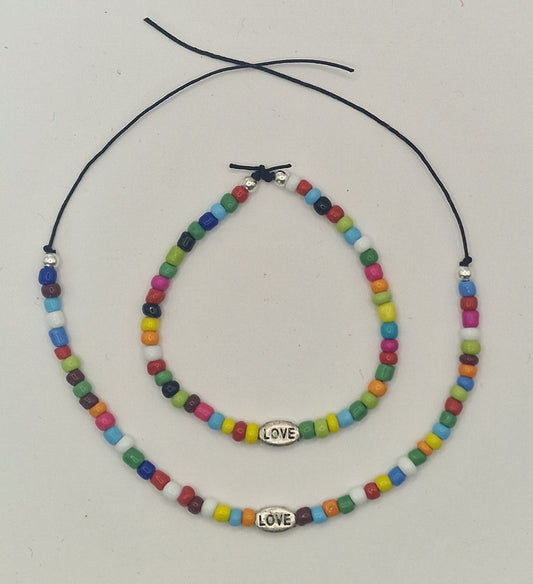 Rainbow & Love Bead Bracelet & Anklet Kit