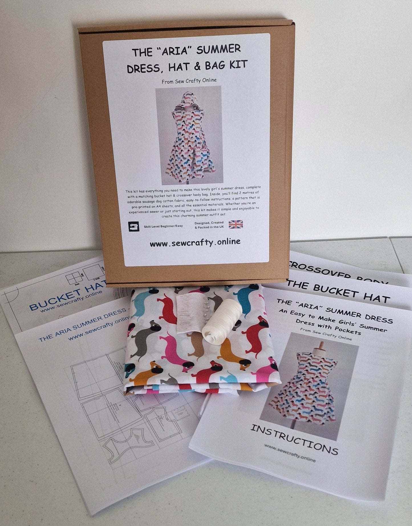 The "Aria" Summer Dress, Hat & Bag Sewing Kit.