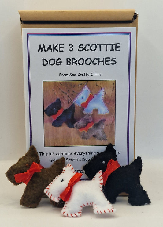 3 Scottie Dog Brooches