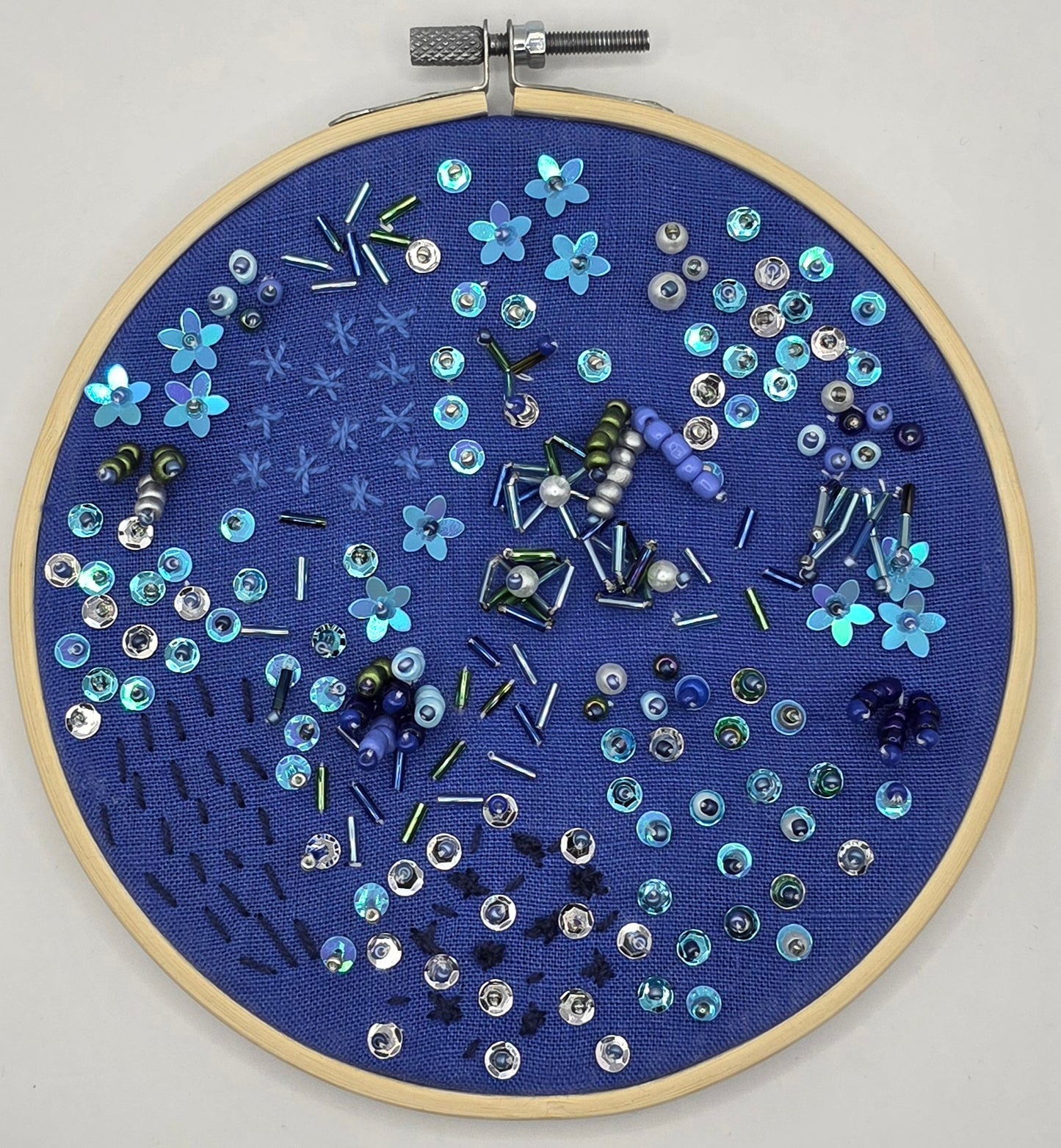 Beaded Embroidery Kit - "Ocean Blue"