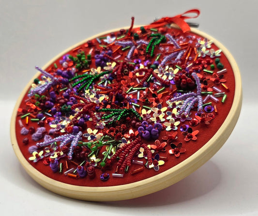 Beaded Embroidery Kit - "Chilli Red"