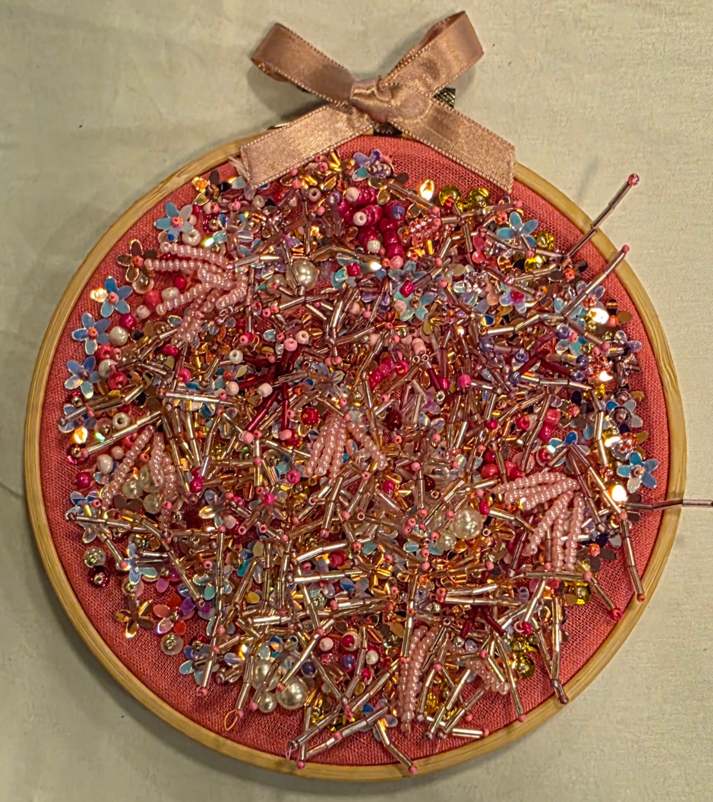 Beaded Embroidery Kit - "Pink Fizz"