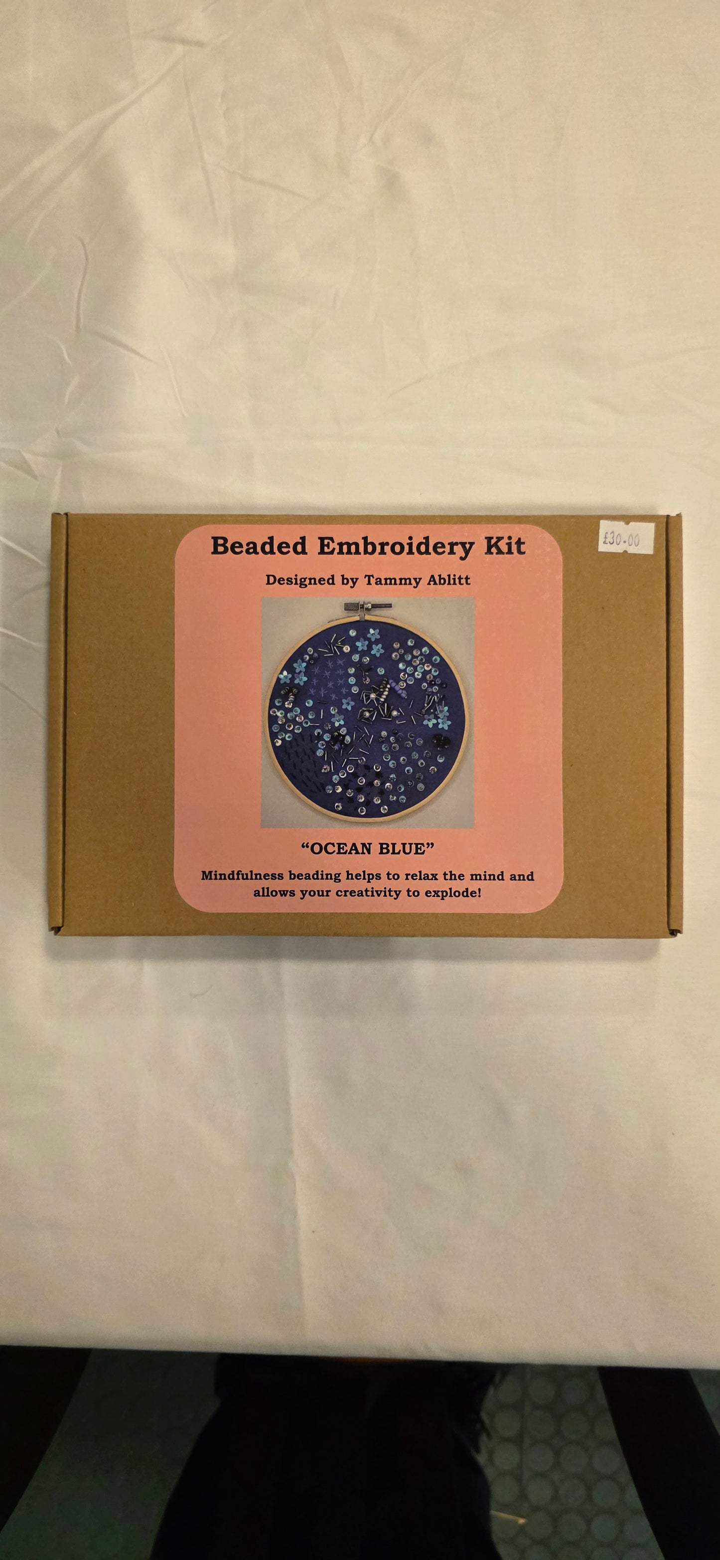 Beaded Embroidery Kit - "Ocean Blue"