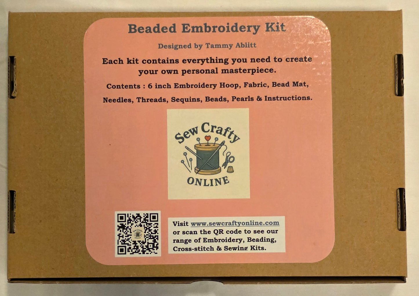 Beaded Embroidery Kit - "Chilli Red"