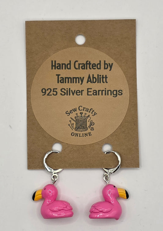 925 Silver Flamingo Earrings