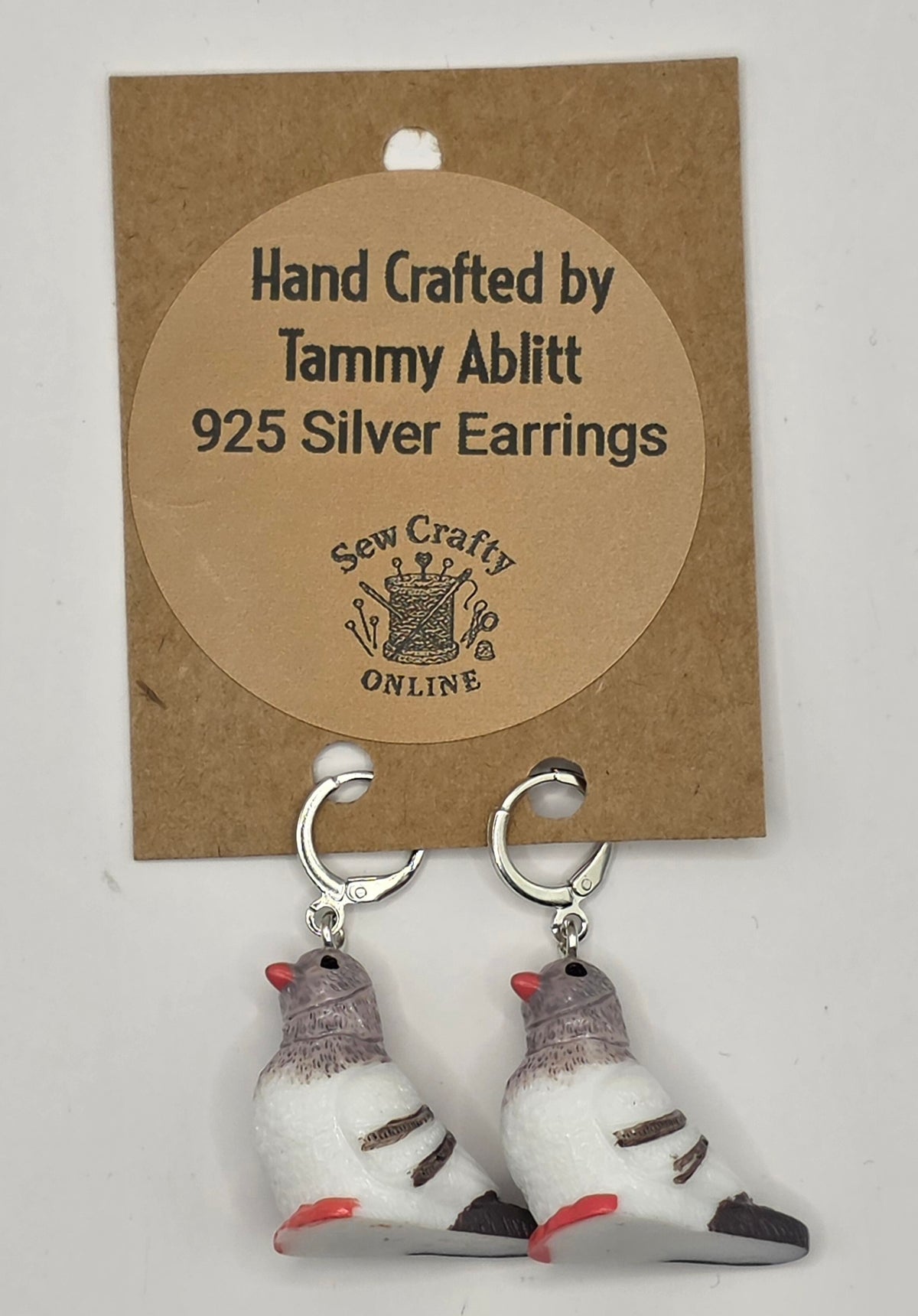 925 Silver Pigeon Earrings
