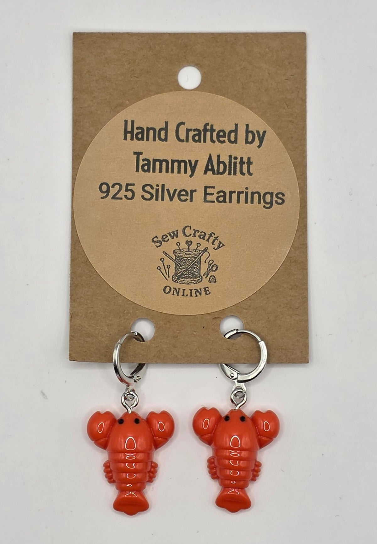 925 Silver Lobster Earrings.