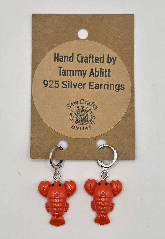 925 Silver Lobster Earrings.