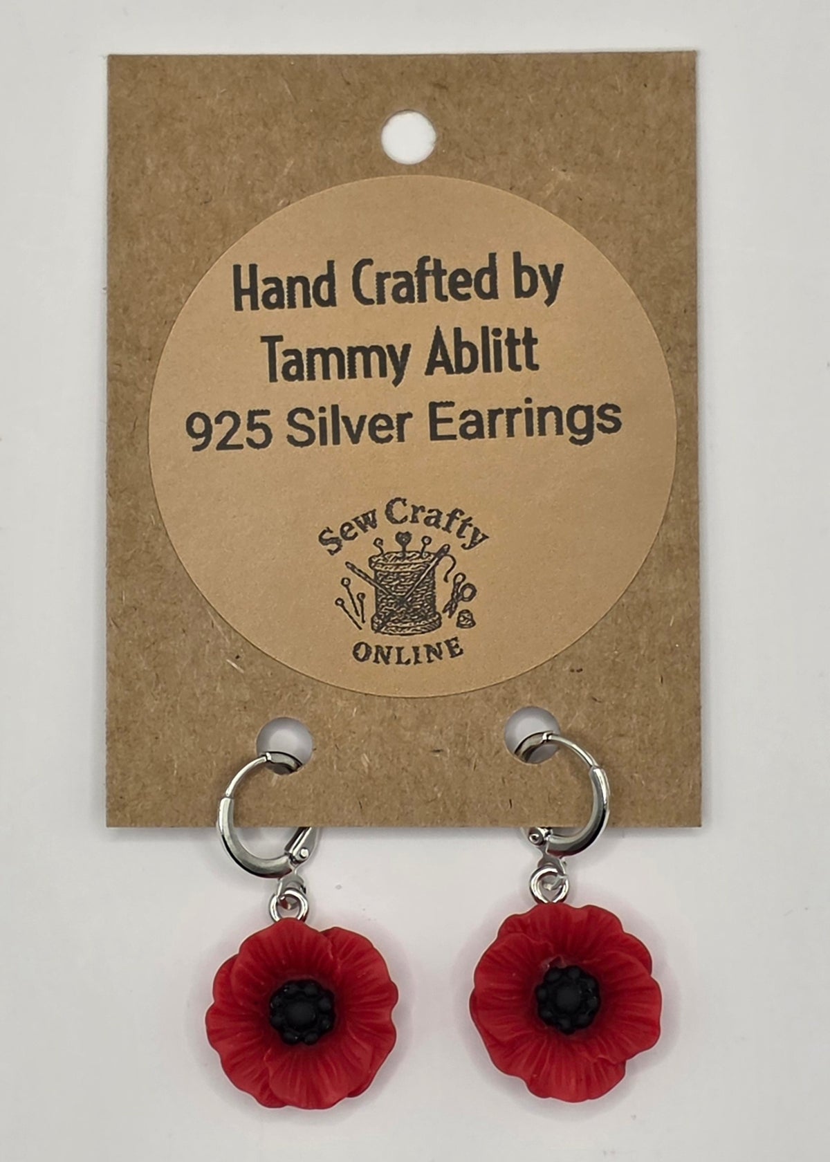 925 Silver Poppy Earrings