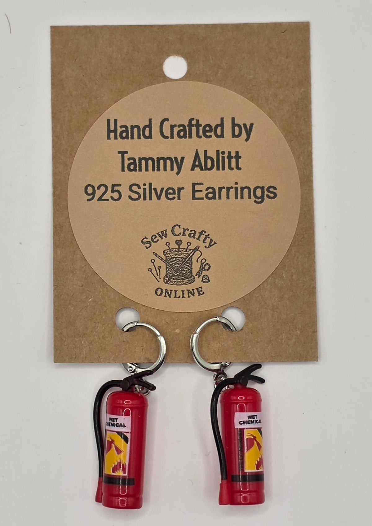 925 Silver Fire Extinguisher Earrings