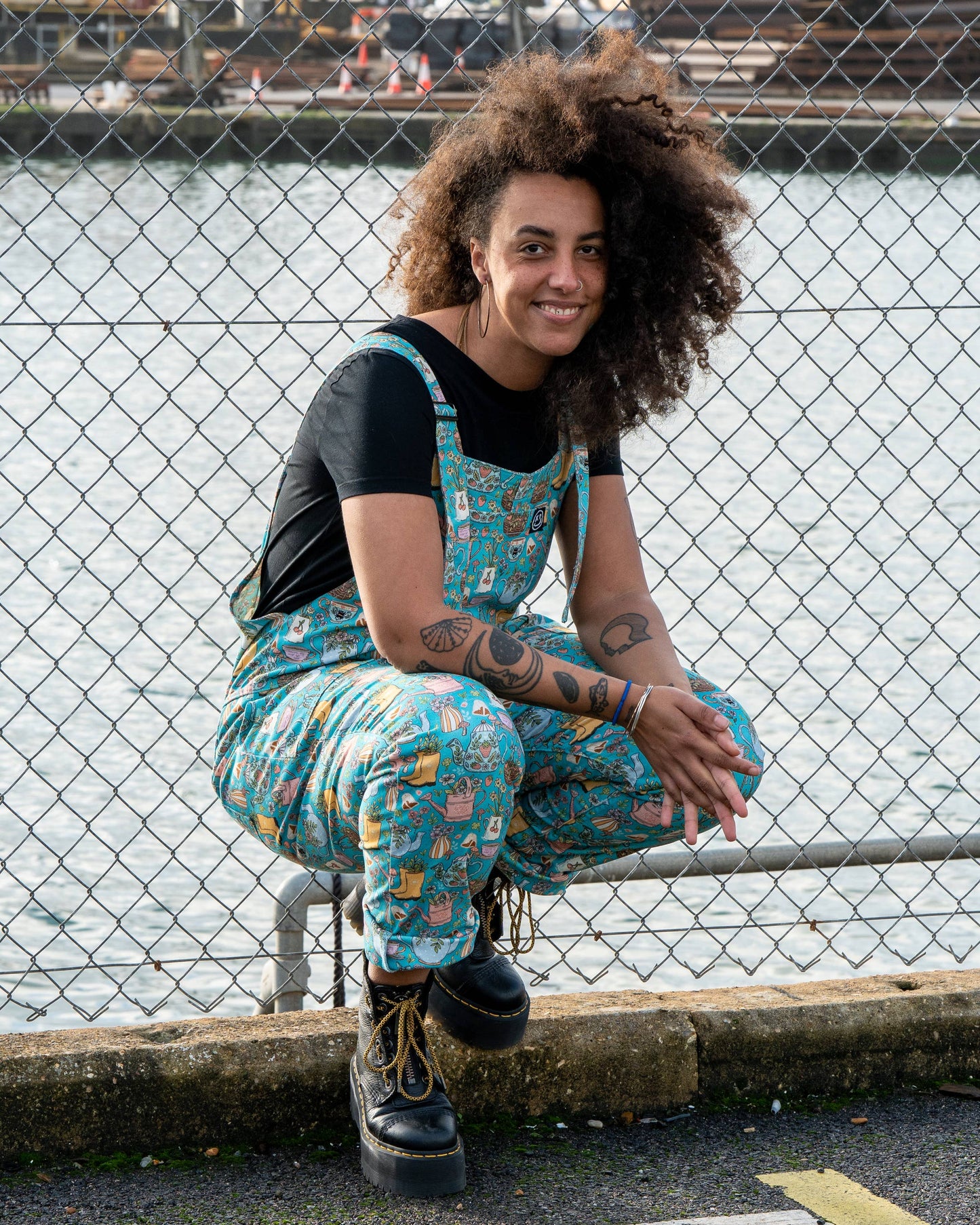 Rebel Romance Bloom & Brew Stretch Dungarees 