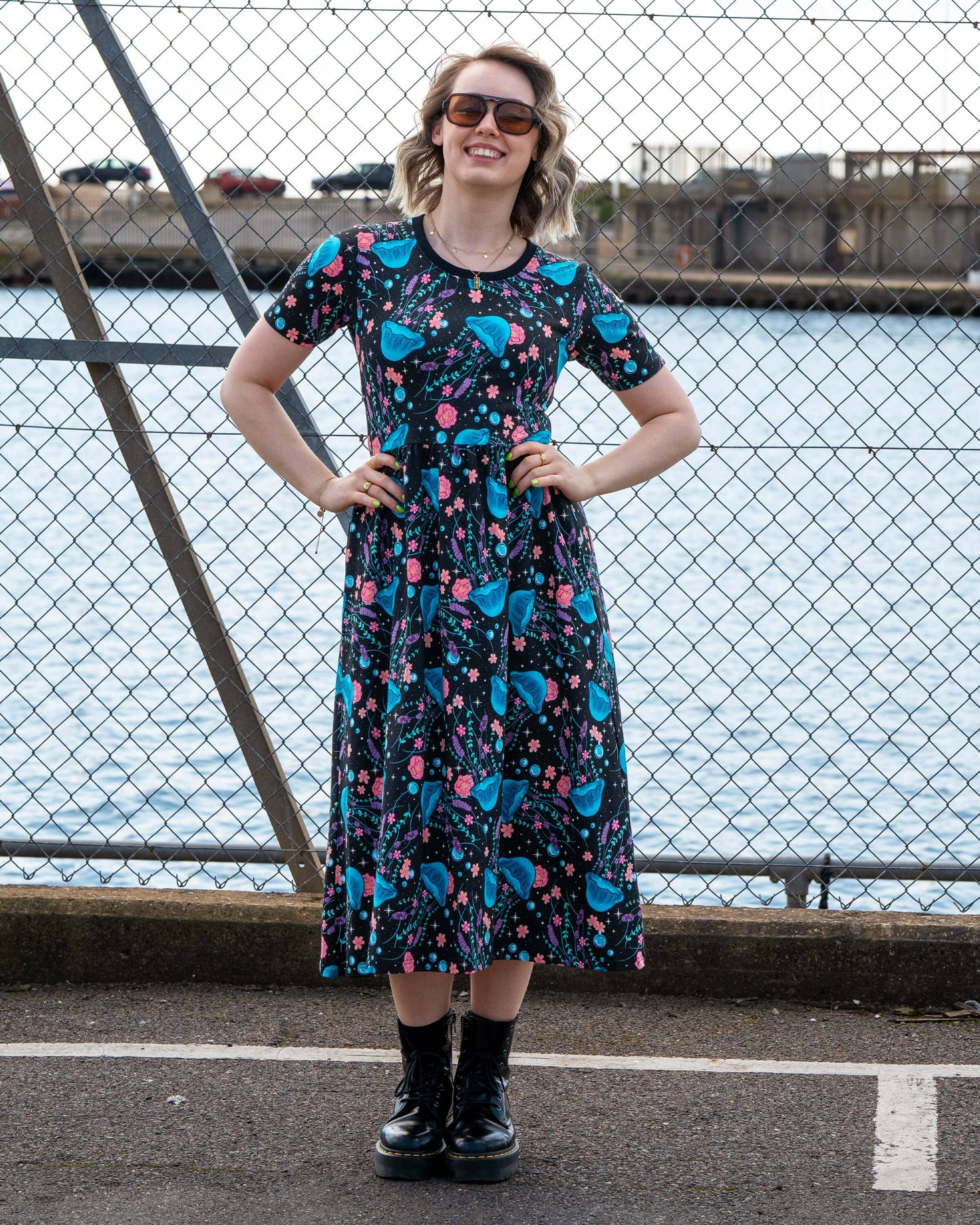 Rebel Romance Floral Jellyfish Midi Dress