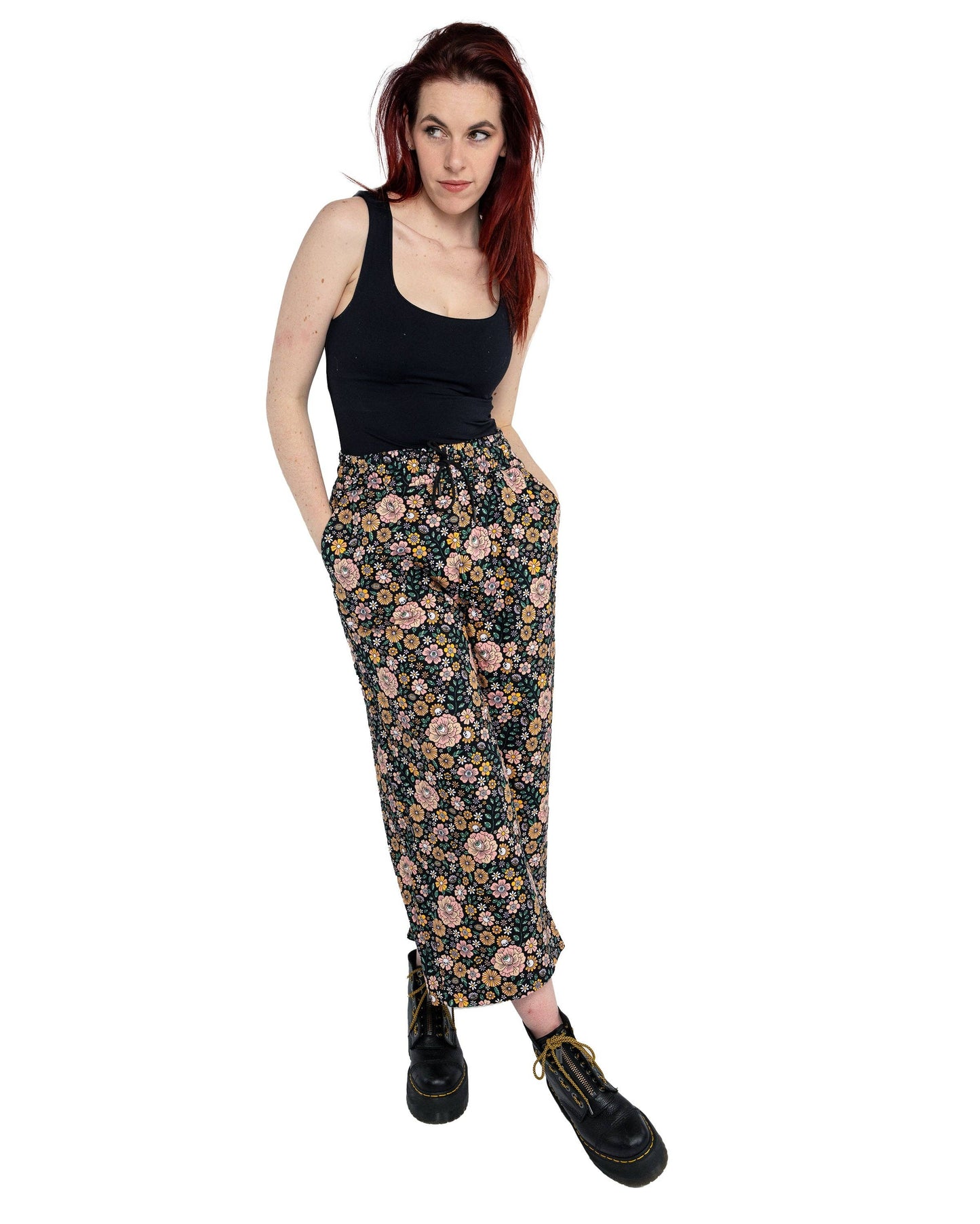 Rebel Romance Eye Spy Floral Cropped Wide Leg Trousers