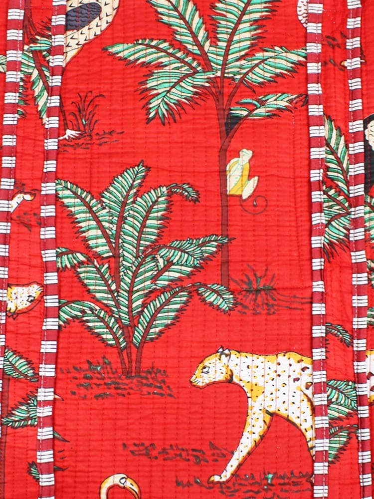 JT6501RD QUILTED COTTON TOTE BAG - JUNGLE PRINT