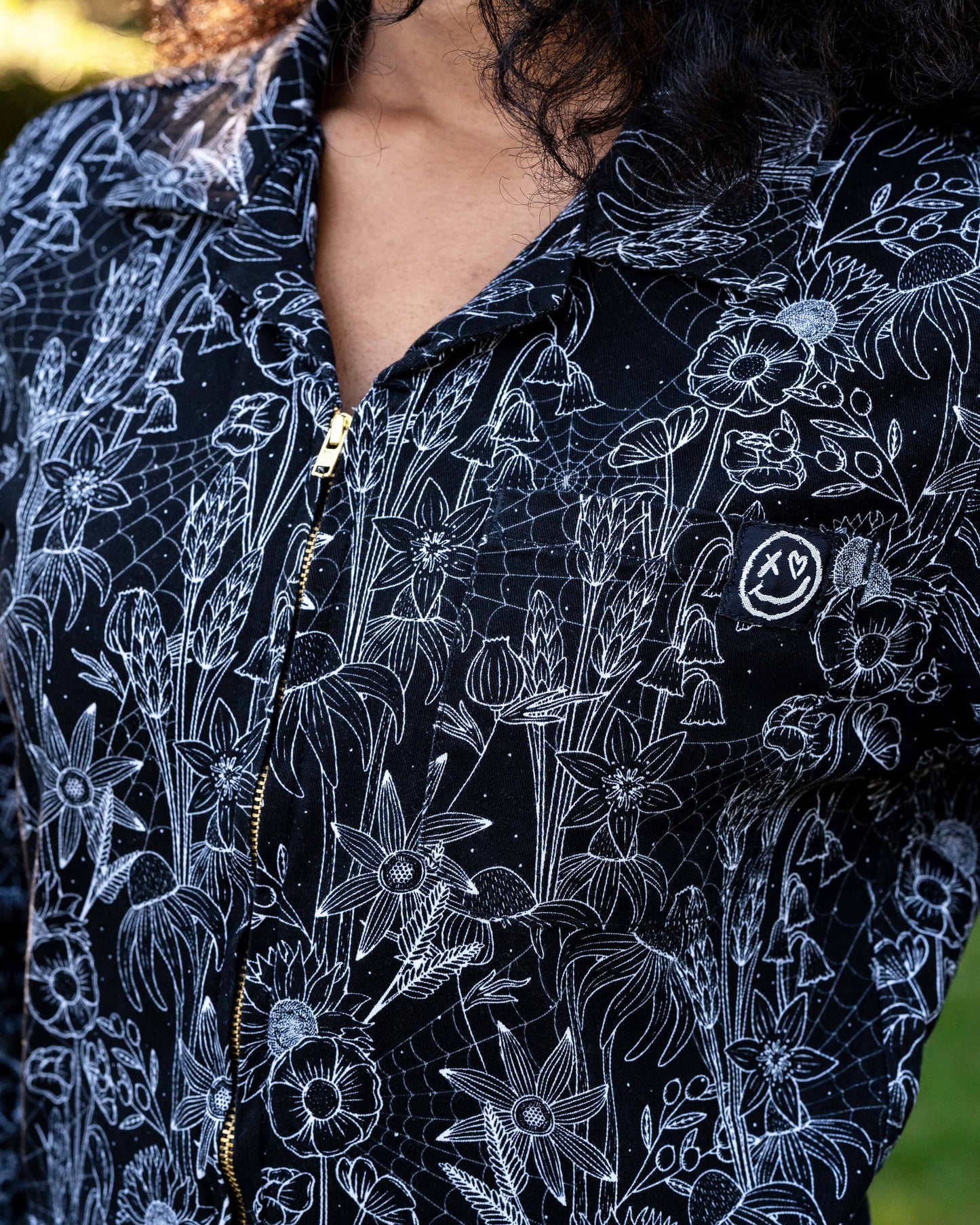 Rebel Romance Black Floral Cobweb Boiler Suit