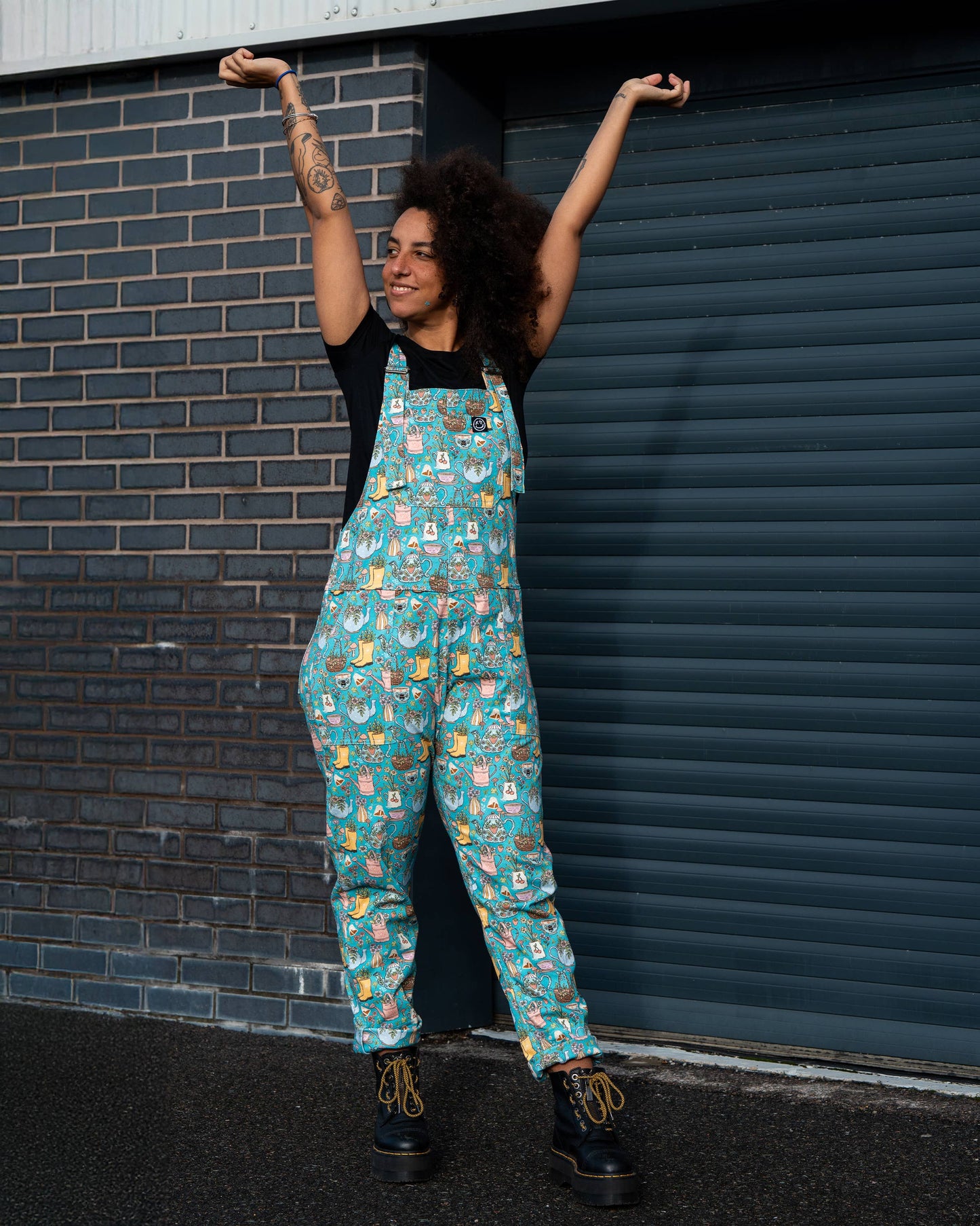 Rebel Romance Bloom & Brew Stretch Dungarees 