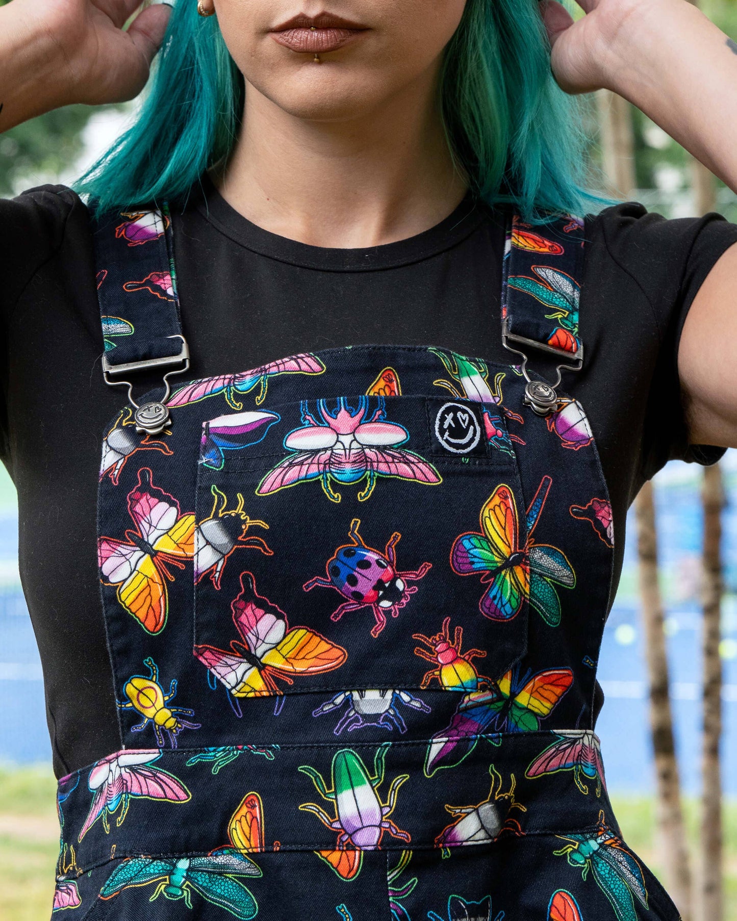 Rebel Romance PRIDE Bugs Stretch Flared Pinafore