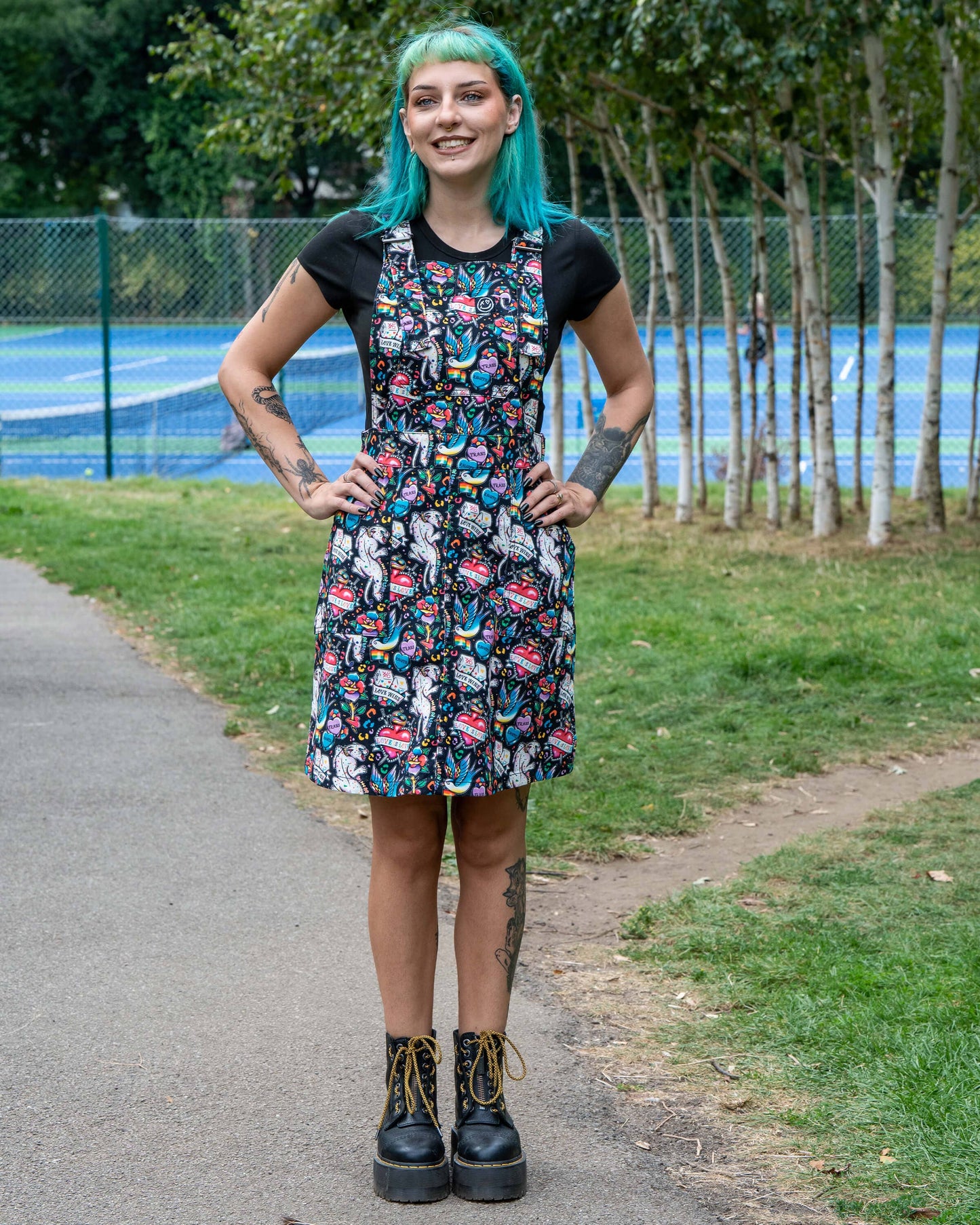 Rebel Romance PRIDE Tattoo Stretch Pinafore