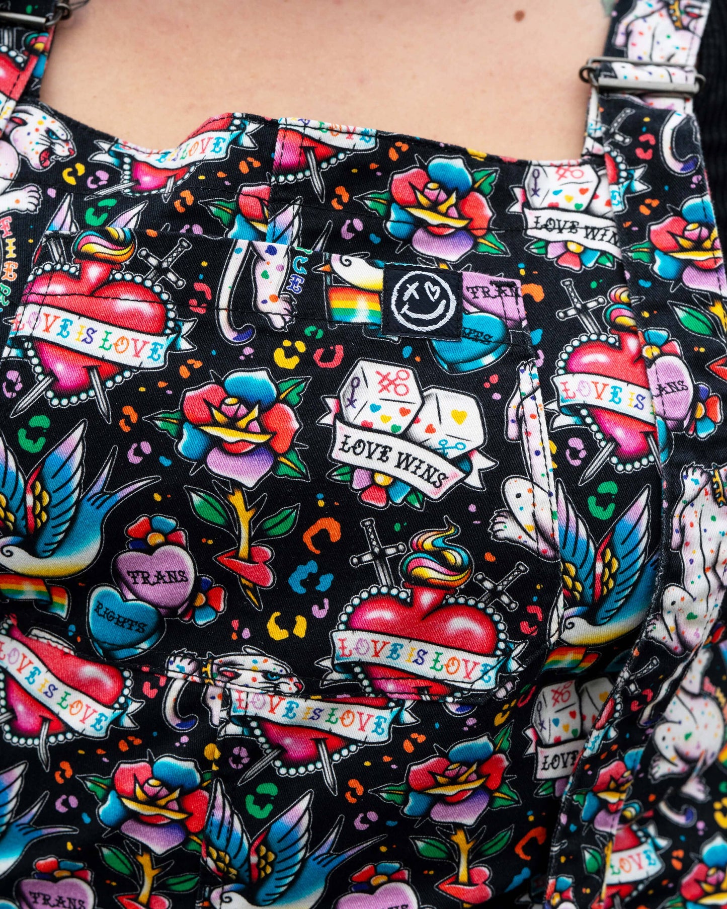 Rebel Romance PRIDE Tattoo Stretch Dungarees