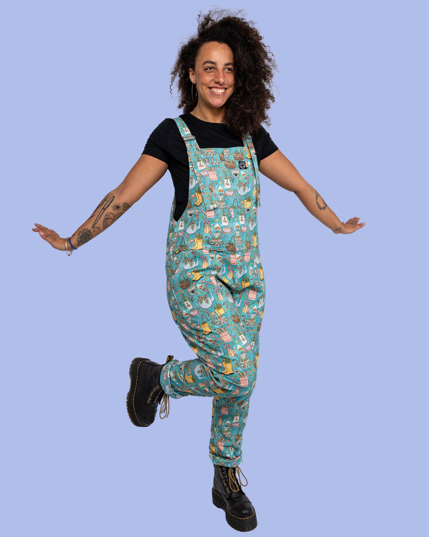 Rebel Romance Bloom & Brew Stretch Dungarees 