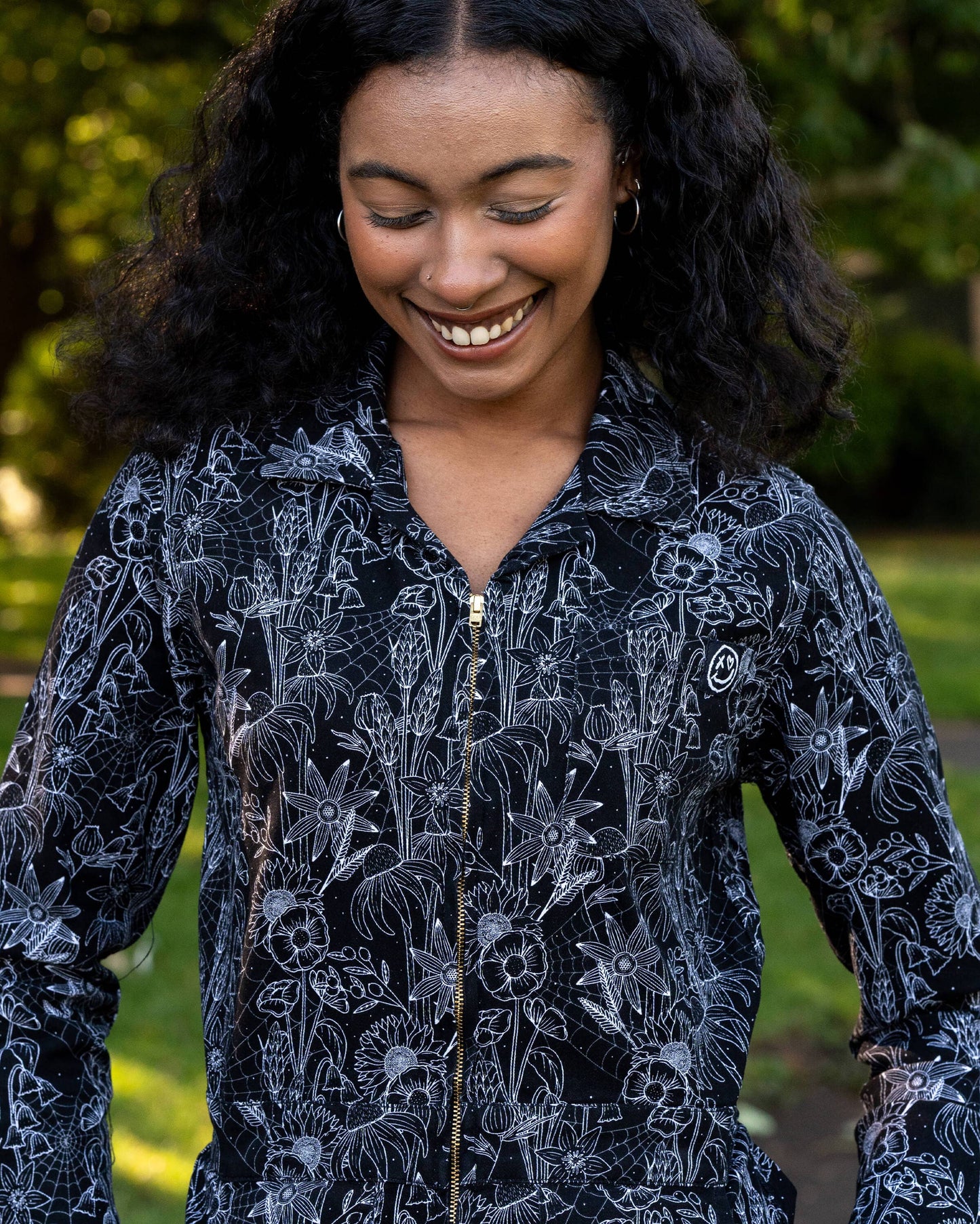 Rebel Romance Black Floral Cobweb Boiler Suit