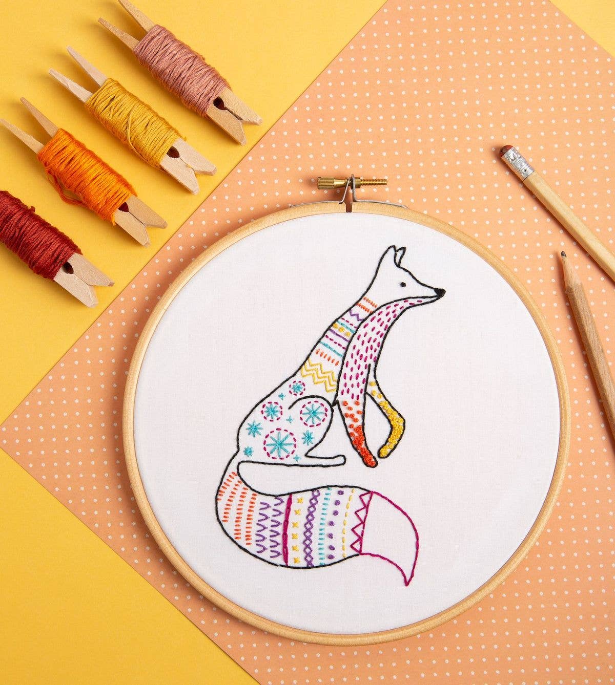 Fox Embroidery Kit | Complete Craft Kit for Beginners