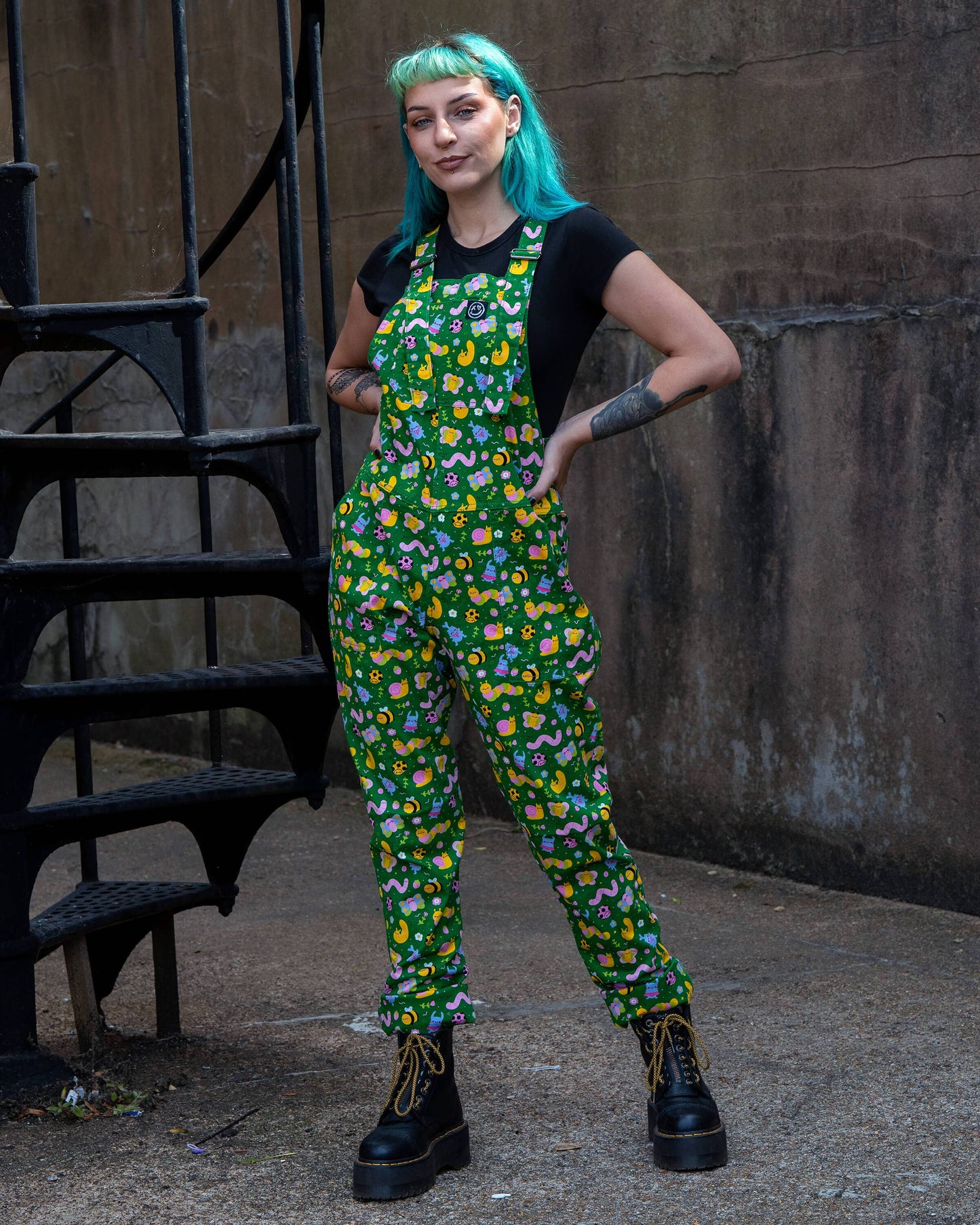 Rebel Romance x Dipstick Store Bugs Stretch Dungarees
