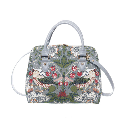 Strawberry Thief Grey - Convertible Bag