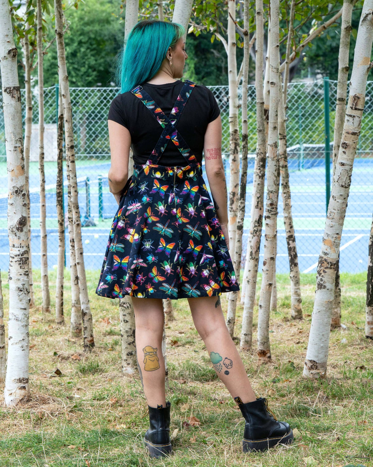 Rebel Romance PRIDE Bugs Stretch Flared Pinafore