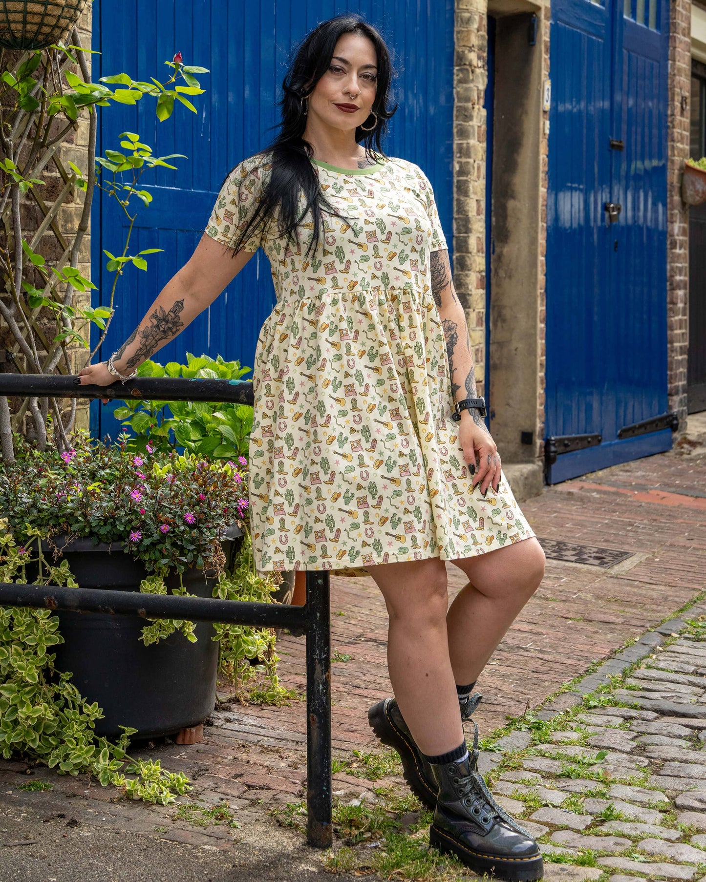 Rebel Romance x Yasmin Cousins Cowboy Stretch Smock Dress