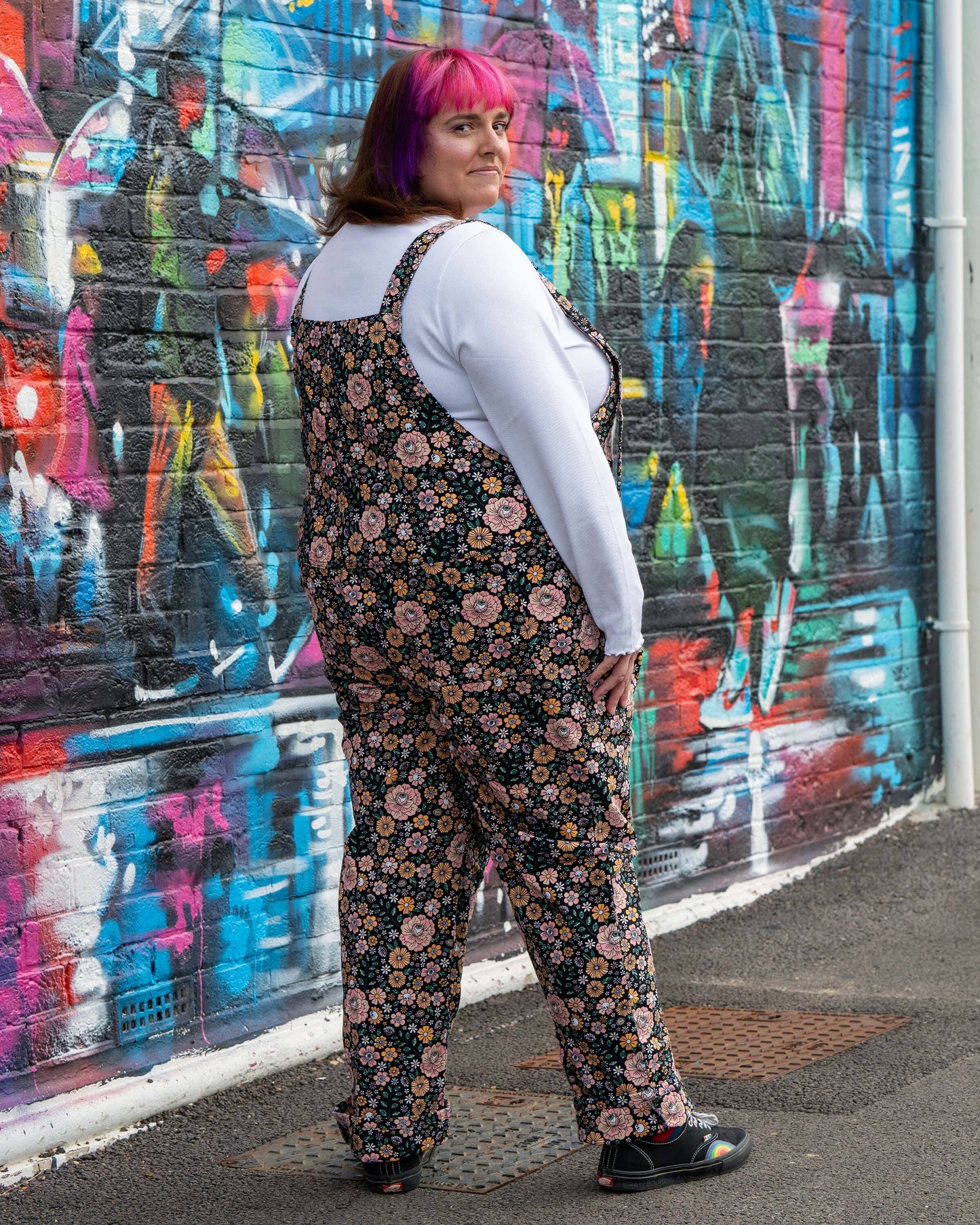 Rebel Romance Eye Spy Floral Stretch Dungarees