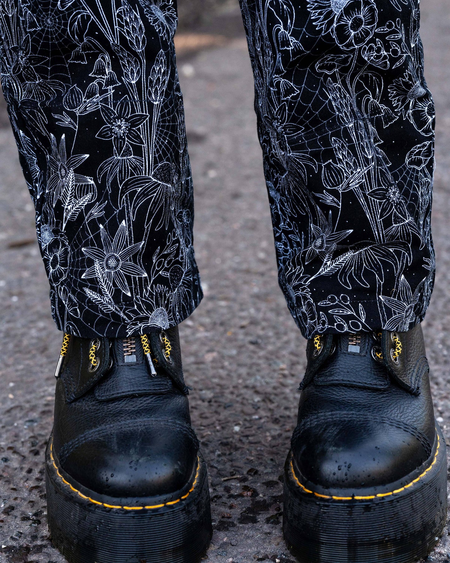 Rebel Romance Black Floral Cobweb Boiler Suit