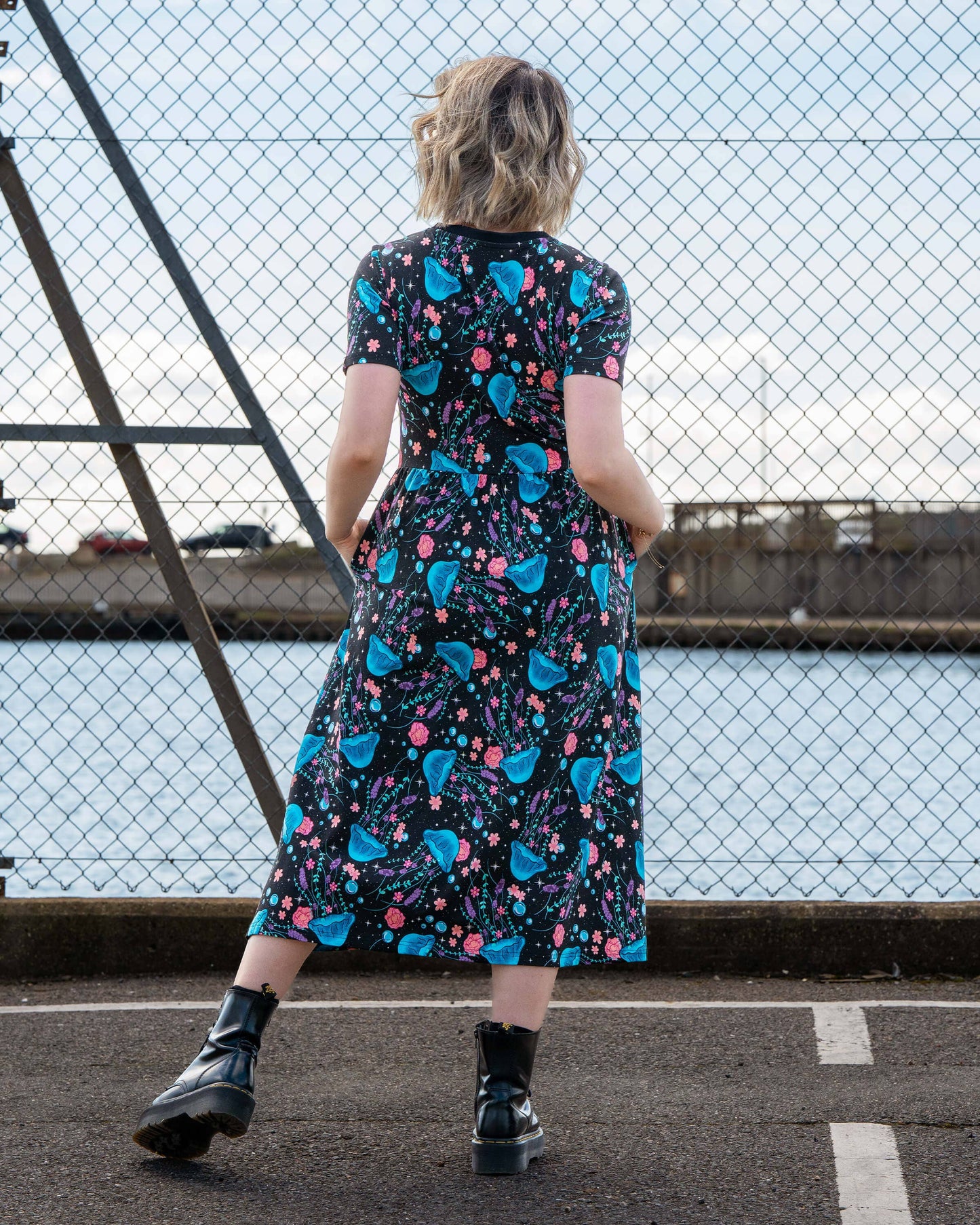 Rebel Romance Floral Jellyfish Midi Dress