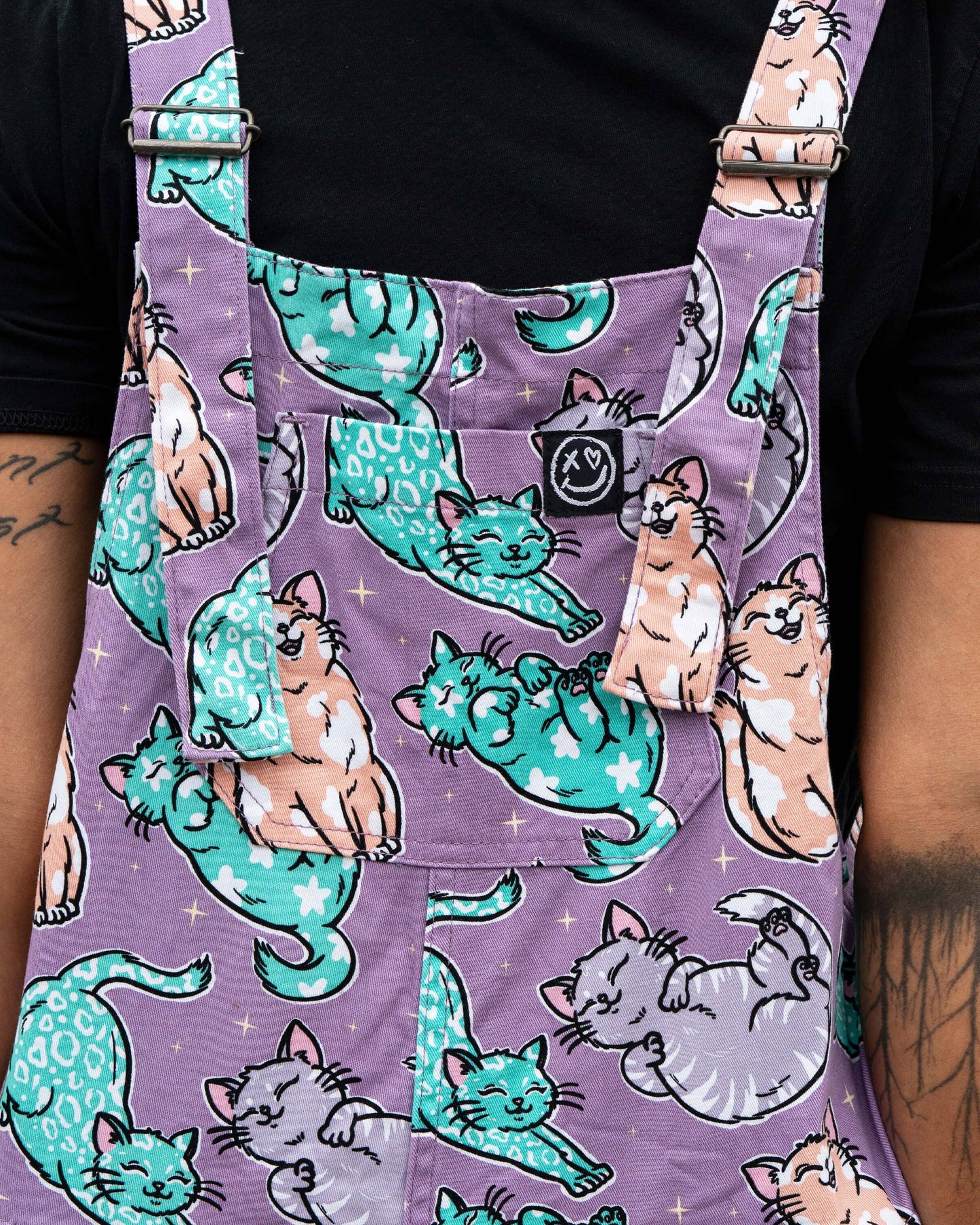 Rebel Romance x Abi Perry Purrfect Cats Stretch Dungarees