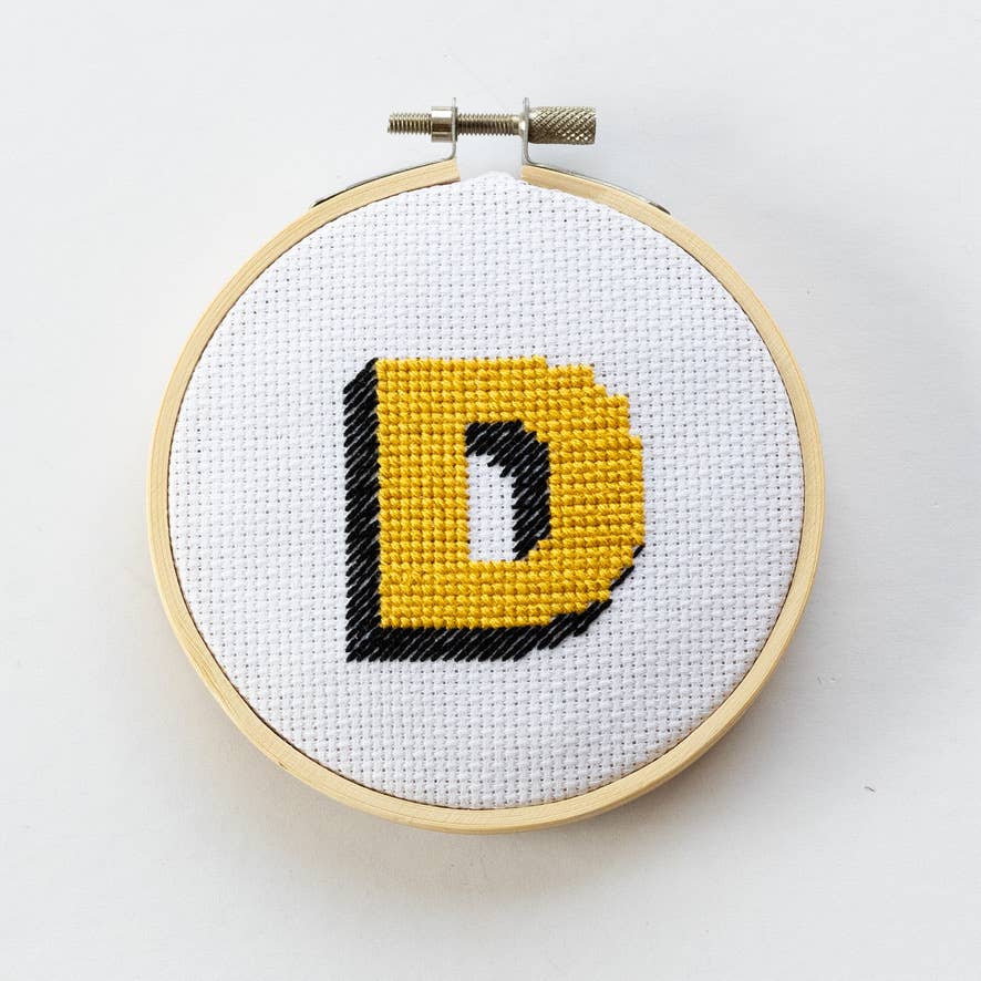 Drop Shadow Monogram Alphabet Cross Stitch Kit